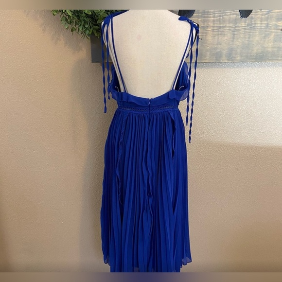 Lulus Never a Dull Moment Royal Blue Tie-Strap Pleated Midi Dress - WORN ONCE - Picture 7 of 10